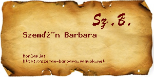 Szemán Barbara névjegykártya